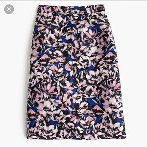 JCrew Hibiscus Knee Length skirt, size 8